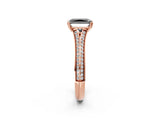 Rose gold Fancy Black Radiant Cut Diamond Split Shank Engagement Ring with Pavé Band_2