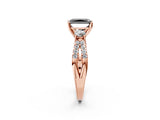 Rose gold Fancy Black Radiant Cut Diamond Three-Stone Ring with Pavé Split Shank and Four-Prong Setting_2