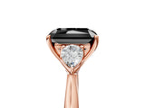 Rose gold Fancy Black Radiant Cut Diamond Three-Stone Ring with Pear Side Stones and Four-Prong Setting_29