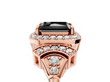 Rose gold Fancy Black Radiant Cut Halo Diamond Split Shank Engagement Ring with Four-Prong Setting_5