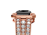 Rose gold Fancy Black Radiant Cut Halo Diamond Split Shank Ring with Prong Setting_5