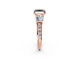 Rose gold Fancy Black Radiant Cut Solitaire Baguette Side Stone Channel Set Engagement Ring_2