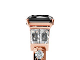 Rose gold Fancy Black Radiant Cut Solitaire Baguette Side Stone Channel Set Engagement Ring_5