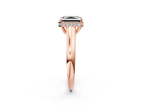 Rose gold Fancy Black Radiant Cut Solitaire Diamond Engagement Ring with Four-Prong Setting and Tapered Band_2