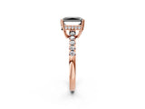 Rose gold Fancy Black Radiant Cut Solitaire Diamond Engagement Ring with Pavé Band and Six-Prong Setting_14