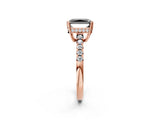 Rose gold Fancy Black Radiant Cut Solitaire Diamond Engagement Ring with Pavé Band and Six-Prong Setting_26