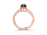 Rose gold Fancy Black Radiant Cut Solitaire Diamond Engagement Ring with Pavé Band and Six-Prong Setting_27