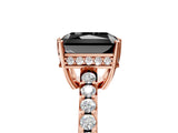 Rose gold Fancy Black Radiant Cut Solitaire Diamond Engagement Ring with Pavé Band and Six-Prong Setting_29
