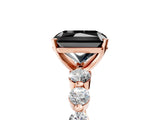Rose gold Fancy Black Radiant Cut Solitaire Diamond Ring with Pave Band and Four-Prong Setting_5
