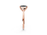 Rose gold Fancy Black Radiant Cut Solitaire Diamond Ring with Six-Prong Setting and Classic Band_14