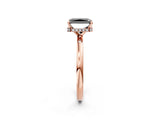 Rose gold Fancy Black Radiant Cut Solitaire Engagement Ring with Cathedral Band and Four-Prong Setting_2