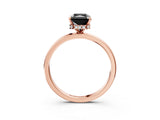 Rose gold Fancy Black Radiant Cut Solitaire Engagement Ring with Cathedral Band and Four-Prong Setting_3