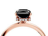 Rose gold Fancy Black Radiant Cut Solitaire Engagement Ring with Cathedral Band and Four-Prong Setting_4