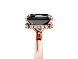 Rose gold Fancy Black Radiant Cut Solitaire Engagement Ring with Cathedral Band and Four-Prong Setting_5