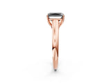 Rose gold Fancy Black Radiant Cut Solitaire Engagement Ring with Tapered Band and Four-Prong Setting_5