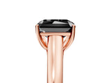 Rose gold Fancy Black Radiant Cut Solitaire Engagement Ring with Tapered Band and Four-Prong Setting_8