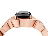 Rose gold Fancy Black Radiant Cut Solitaire Intertwined Band Prong Setting Ring_4