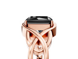 Rose gold Fancy Black Radiant Cut Solitaire Intertwined Band Prong Setting Ring_5