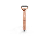 Rose gold Fancy Black Radiant Cut Solitaire Milgrain Engraved Band with Four-Prong Setting_2