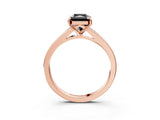 Rose gold Fancy Black Radiant Cut Solitaire Pavé Band with Four-Prong Setting_3