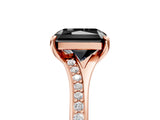 Rose gold Fancy Black Radiant Cut Solitaire Pavé Band with Four-Prong Setting_5