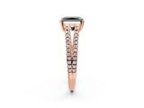 Rose gold Fancy Black Radiant Cut Solitaire Split Shank Pavé Diamond Engagement Ring_2