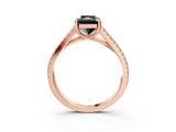 Rose gold Fancy Black Radiant Cut Solitaire Split Shank Pavé Diamond Engagement Ring_3