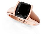 Rose gold Fancy Black Radiant Cut Solitaire Tension Set Diamond Ring with Split Shank Band_1