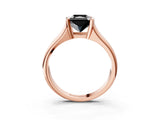 Rose gold Fancy Black Radiant Cut Solitaire Tension Set Diamond Ring with Split Shank Band_3