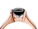 Rose gold Fancy Black Radiant Cut Solitaire Tension Set Diamond Ring with Split Shank Band_4