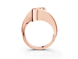 Rose gold Fancy Black Radiant Cut Solitaire Tension-Set Diamond Split Shank Ring_3