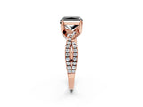Rose gold Fancy Black Radiant Cut Solitaire Twist Pave Diamond Engagement Ring with Prong Setting_26