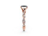 Rose gold Fancy Black Radiant Cut Solitaire Twisted Pave Band with Four-Prong Setting_5