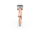Rose gold Fancy Black Radiant Cut Three-Stone Diamond Ring with Prong Setting on a Classic Band_14