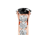 Rose gold Fancy Black Round Cut Brilliant Diamond Pavé Band with Six-Prong Setting_17