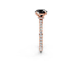 Rose gold Fancy Black Round Cut Brilliant Pavé Band Solitaire with Four-Prong Setting_2