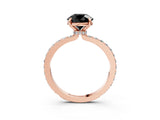 Rose gold Fancy Black Round Cut Brilliant Pavé Band Solitaire with Four-Prong Setting_3