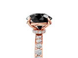 Rose gold Fancy Black Round Cut Brilliant Pavé Band Solitaire with Four-Prong Setting_5