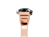 Rose gold Fancy Black Round Cut Brilliant Solitaire Diamond Ring with Channel Set Band and Bar Prong Setting_5