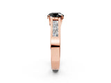 Rose gold Fancy Black Round Cut Cut Channel Set Solitaire Ring with Four-Prong Setting_2