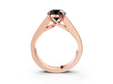 Rose gold Fancy Black Round Cut Cut Channel Set Solitaire Ring with Four-Prong Setting_3