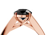 Rose gold Fancy Black Round Cut Cut Channel Set Solitaire Ring with Four-Prong Setting_4