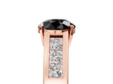 Rose gold Fancy Black Round Cut Cut Channel Set Solitaire Ring with Four-Prong Setting_5