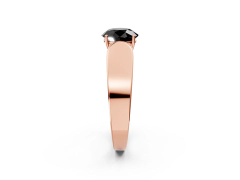 Rose gold Fancy Black Round Cut Cut Diamond Channel Set Solitaire Ring with Four-Prong Setting_2