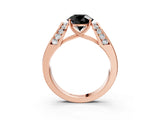 Rose gold Fancy Black Round Cut Cut Diamond Channel Set Solitaire Ring with Four-Prong Setting_3