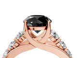 Rose gold Fancy Black Round Cut Cut Diamond Engagement Ring with Pavé Band and Four-Prong Setting_4