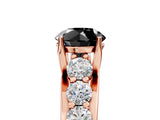 Rose gold Fancy Black Round Cut Cut Diamond Engagement Ring with Pavé Band and Four-Prong Setting_5