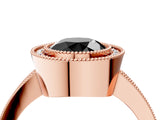 Rose gold Fancy Black Round Cut-Cut Diamond Halo Engagement Ring with Pave Band and Prong Setting_4