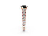 Rose gold Fancy Black Round Cut Cut Diamond Pavé Band Solitaire with Four-Prong Setting_2