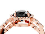 Rose gold Fancy Black Round Cut Cut Halo Diamond Infinity Band with Four-Prong Setting_4